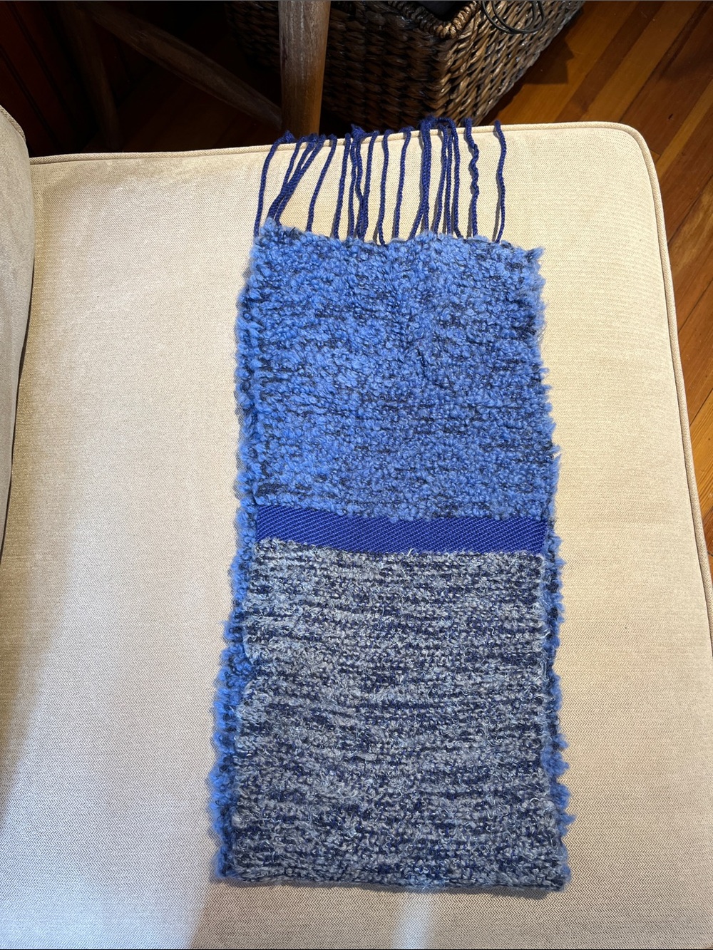 Blue Textured Knit Scarf - Women's Accessories